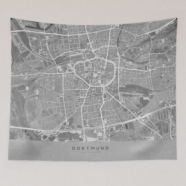 Item preview, Map of Dortmund (Germany) in gray vintage style designed and sold by blursbyai.