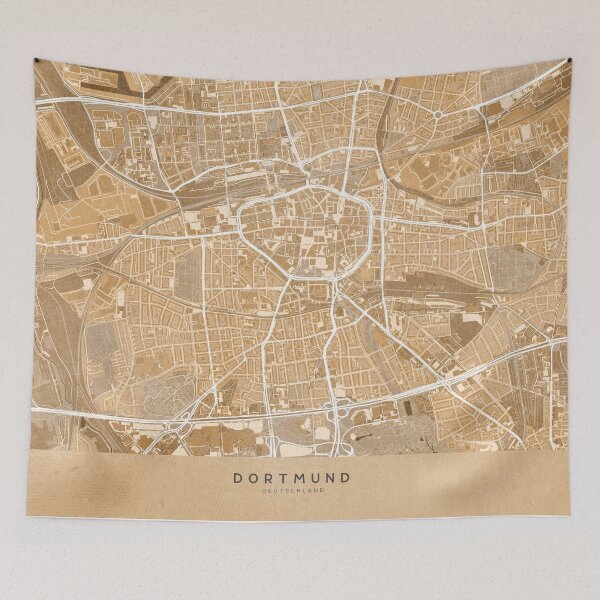 Item preview, Map of Dortmund (Germany) in sepia vintage style designed and sold by blursbyai.