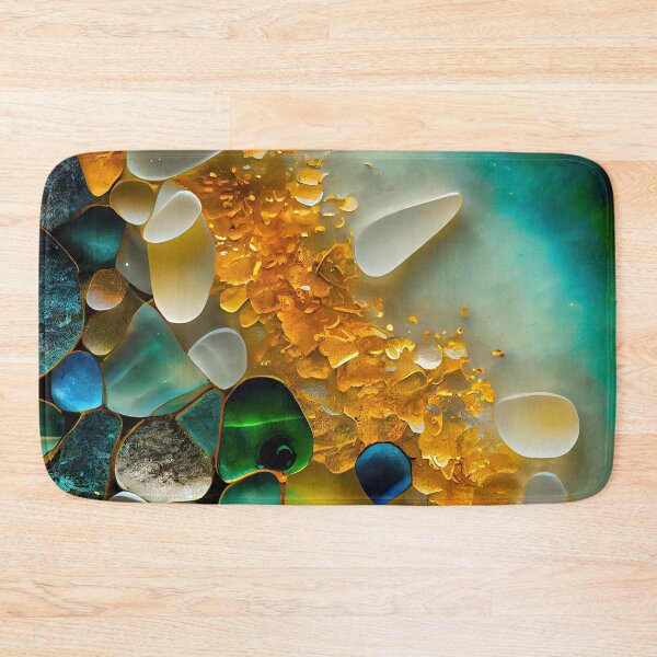 Item preview, Pointillism seaglass golden streams abstract designed and sold by Piotrek0001.