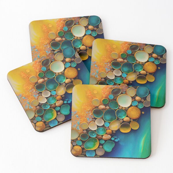 Item preview, Pointillism seaglass golden streams abstract designed and sold by Piotrek0001.