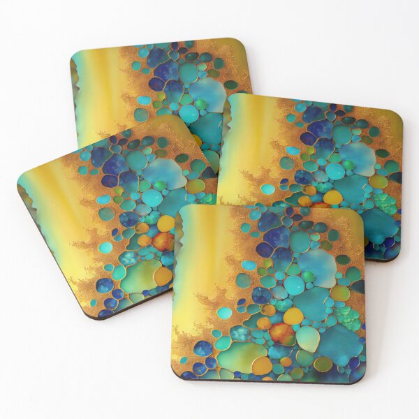 Item preview, Pointillism seaglass golden streams abstract designed and sold by Piotrek0001.