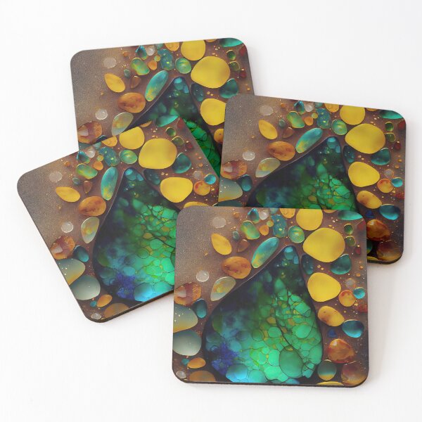 Item preview, Pointillism seaglass golden streams abstract designed and sold by Piotrek0001.