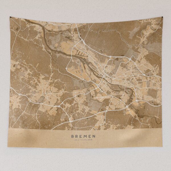 Item preview, Map of Bremen (Germany) in sepia vintage style designed and sold by blursbyai.