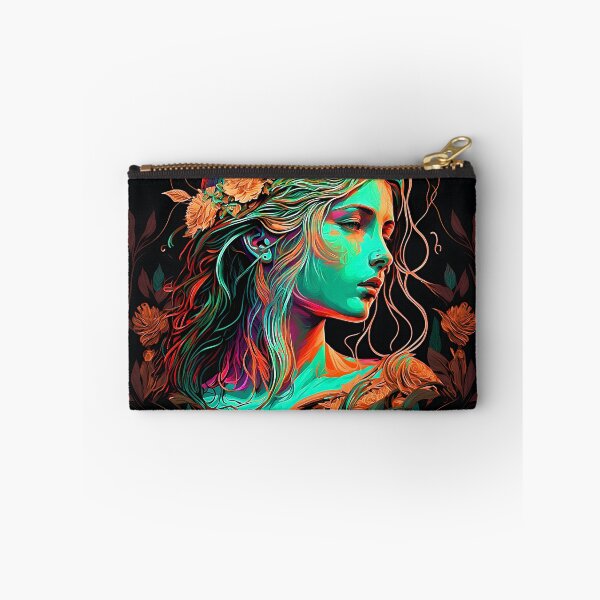 Item preview, Art nouveau inspired beautiful woman in neon designed and sold by ZvekiVintage.
