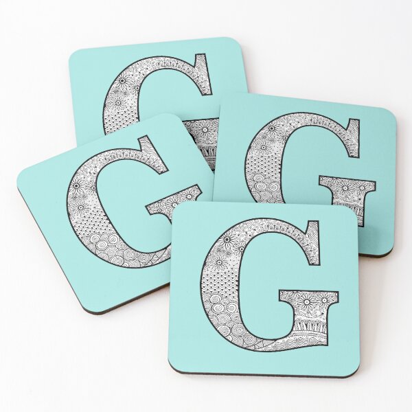 Item preview, G - Initial, monogram. From hand drawn Zentangle doodle design designed and sold by Sideofthehill.