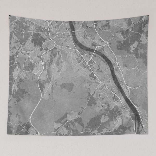 Artikelvorschau, Map of Bonn downtown (Germany) in gray vintage style entworfen und verkauft von blursbyai.