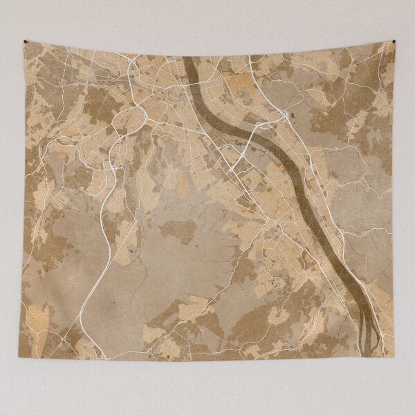Item preview, Map of Bonn downtown (Germany) in sepia vintage style designed and sold by blursbyai.