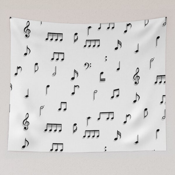 Item preview, Black & White Musical Notes Symbol Pattern designed and sold by idovedesign.