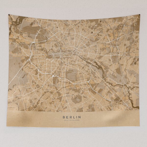 Item preview, Map of Berlin (Germany) in sepia vintage style designed and sold by blursbyai.
