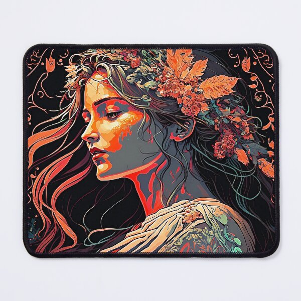 Item preview, Art nouveau inspired beautiful woman in neon designed and sold by ZvekiVintage.