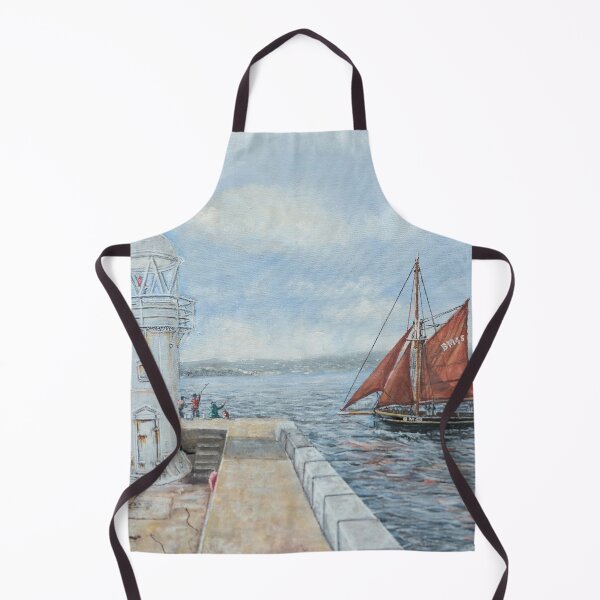 Item preview, BRIXHAM SAILING TRAWLER PILGRIM APPROACHING BRIXHAM BREAKWATER LIGHTHOUSE designed and sold by Mackenzie Moulton International Artist .