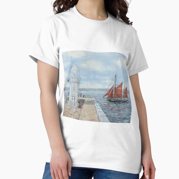 Item preview, BRIXHAM SAILING TRAWLER PILGRIM APPROACHING BRIXHAM BREAKWATER LIGHTHOUSE  designed and sold by Mackenzie Moulton International Artist .