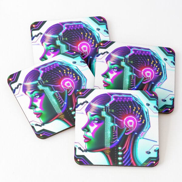 Item preview, Neon Cyberpunk Cyborg Girl 20 designed and sold by Benito Del Ray.