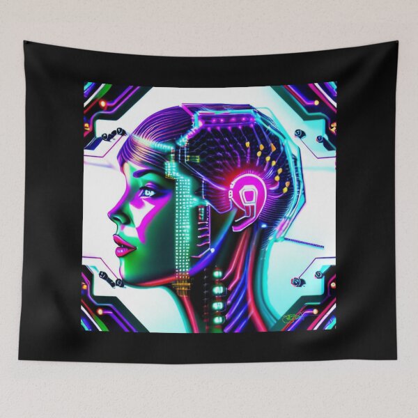 Item preview, Neon Cyberpunk Cyborg Girl 20 designed and sold by Benito Del Ray.