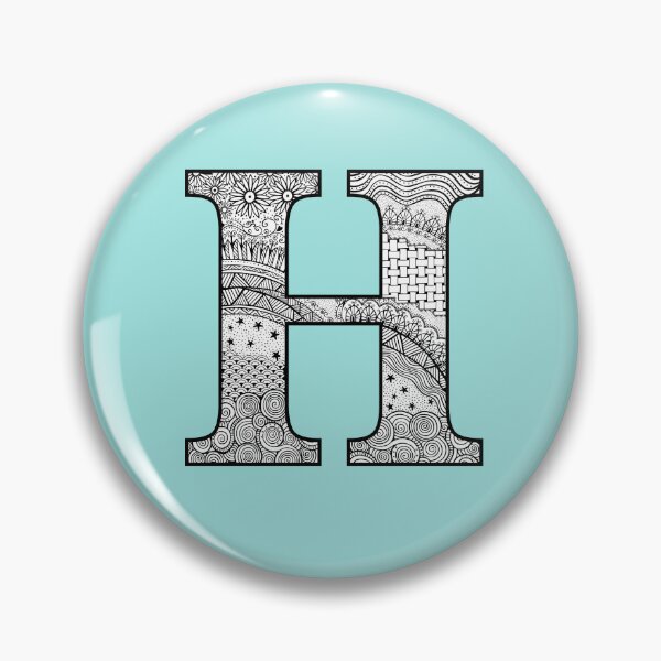 Item preview, H - Initial, monogram. From hand drawn Zentangle doodle design designed and sold by Sideofthehill.