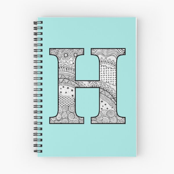 Item preview, H - Initial, monogram. From hand drawn Zentangle doodle design designed and sold by Sideofthehill.