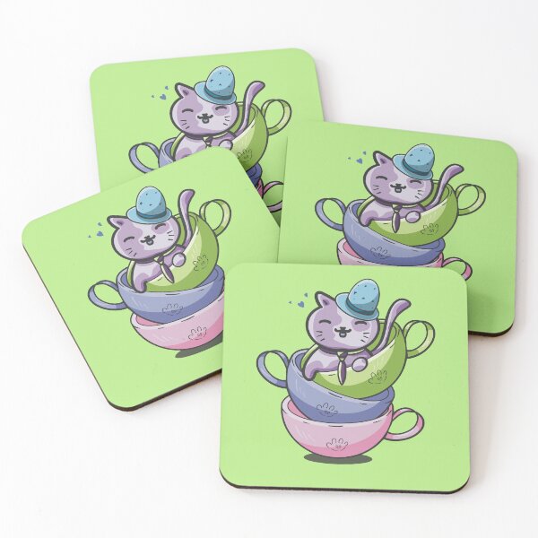 Item preview, Cut Cat Tea Time designed and sold by Xatutik.art.