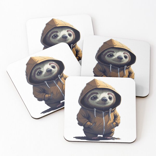 Item preview, Adorable Tired Sloth Avatar in Oversized Hoodie | 3D Vector Art designed and sold by MediaPOX.