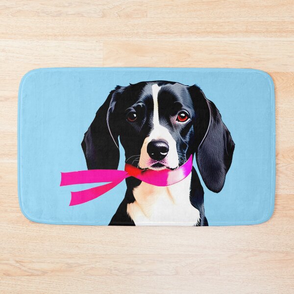 Item preview, Dog wearing a pink ribbon for breast cancer support and women's health overall designed and sold by Lady-Frost.