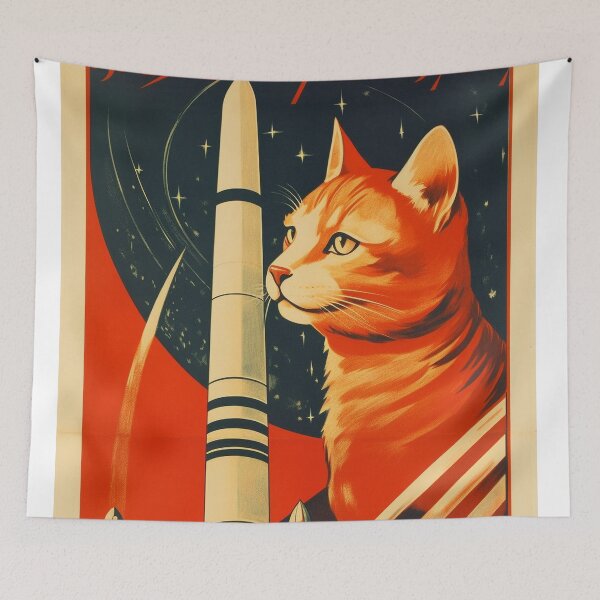 Item preview, Cat Space Program Propaganda Artwork #1 designed and sold by ArcStormDesigns.