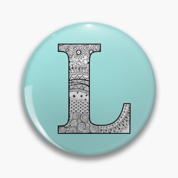 Item preview, L - Initial, monogram. From hand drawn Zentangle doodle design designed and sold by Sideofthehill.