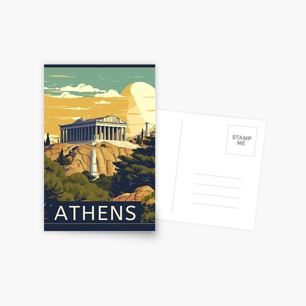 Item preview, Athens Vintage Poster designed and sold by LoinneSio.