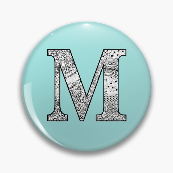 Item preview, M - Initial, monogram. From hand drawn Zentangle doodle design designed and sold by Sideofthehill.