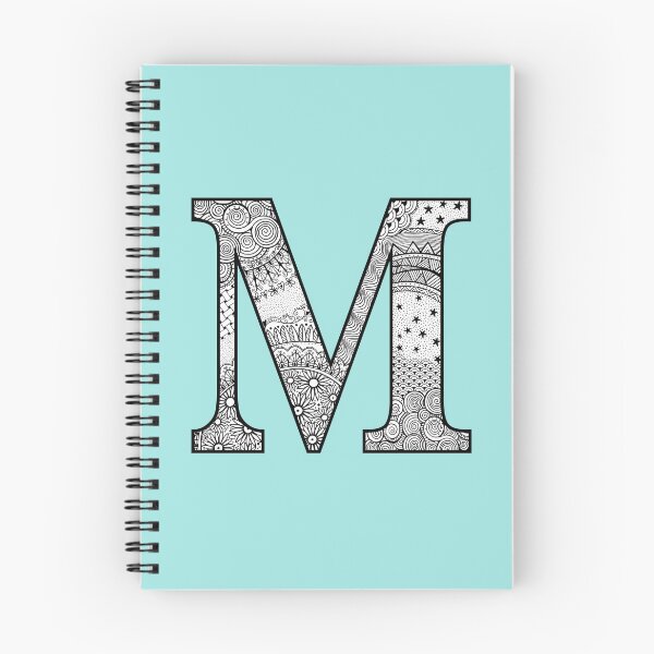 Item preview, M - Initial, monogram. From hand drawn Zentangle doodle design designed and sold by Sideofthehill.