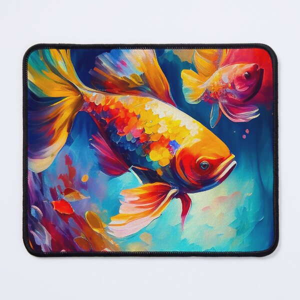 Artikelvorschau, Goldfish Vibrant Abstract Art | Palette Knife Oil Digital Painting entworfen und verkauft von VividViews.