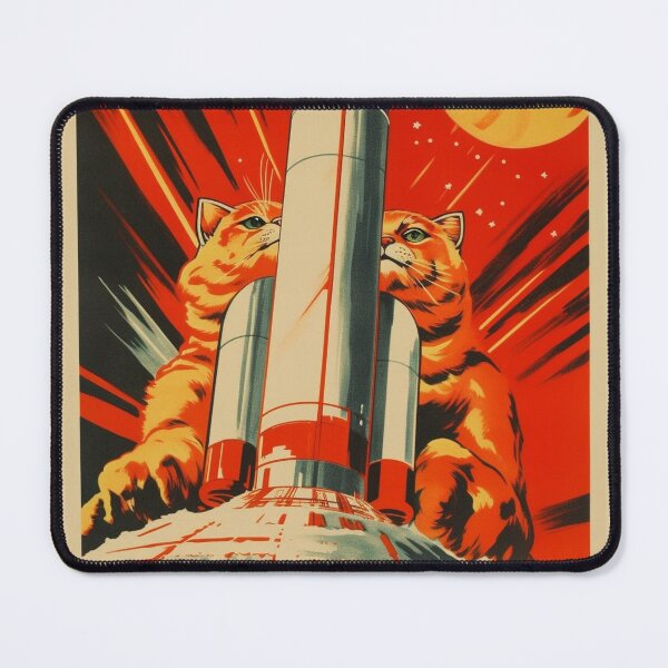 Item preview, Cat Space Program Propaganda Artwork #2 designed and sold by ArcStormDesigns.