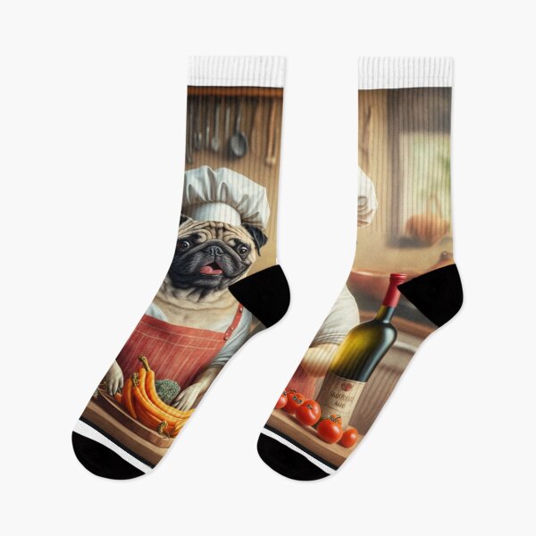 Item preview, Pug Chefs in the Kitchen Apron designed and sold by candiscamera.