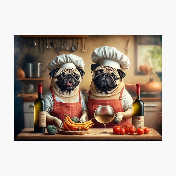 Item preview, Pug Chefs in the Kitchen Apron designed and sold by candiscamera.