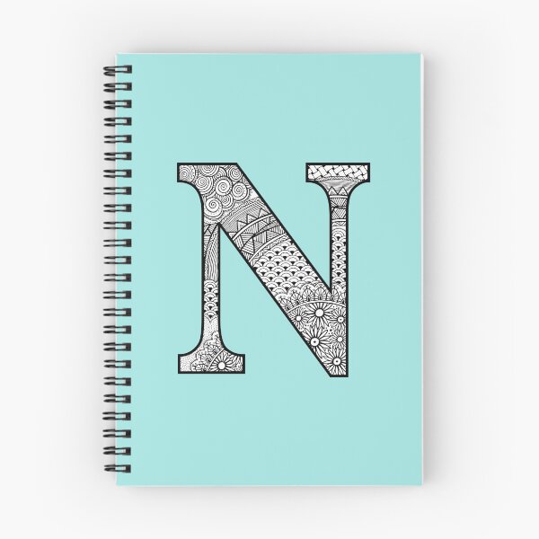 Item preview, N - Initial, monogram. From hand drawn Zentangle doodle design designed and sold by Sideofthehill.