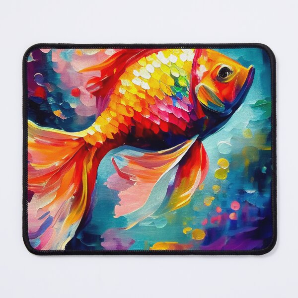 Artikelvorschau, Goldfish Vibrant Abstract Art | Palette Knife Oil Digital Painting entworfen und verkauft von VividViews.