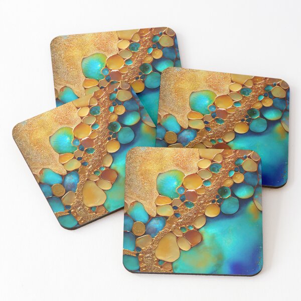 Item preview, Pointillism seaglass golden streams abstract designed and sold by Piotrek0001.