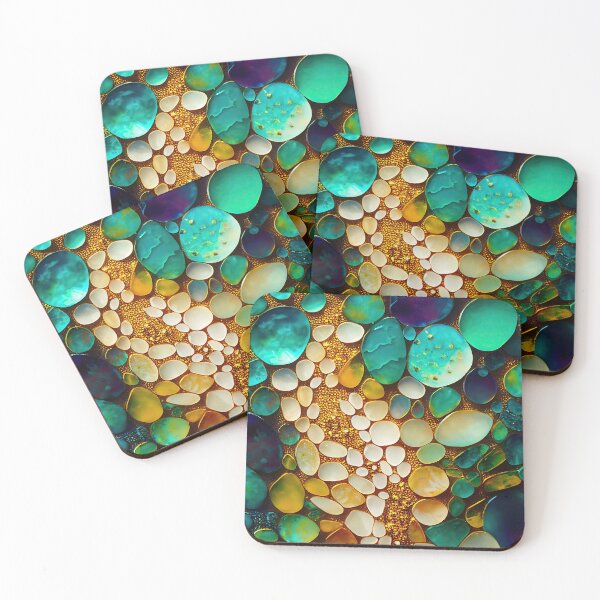 Item preview, Pointillism seaglass golden streams abstract designed and sold by Piotrek0001.