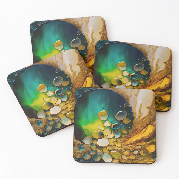 Item preview, Pointillism seaglass golden streams abstract designed and sold by Piotrek0001.