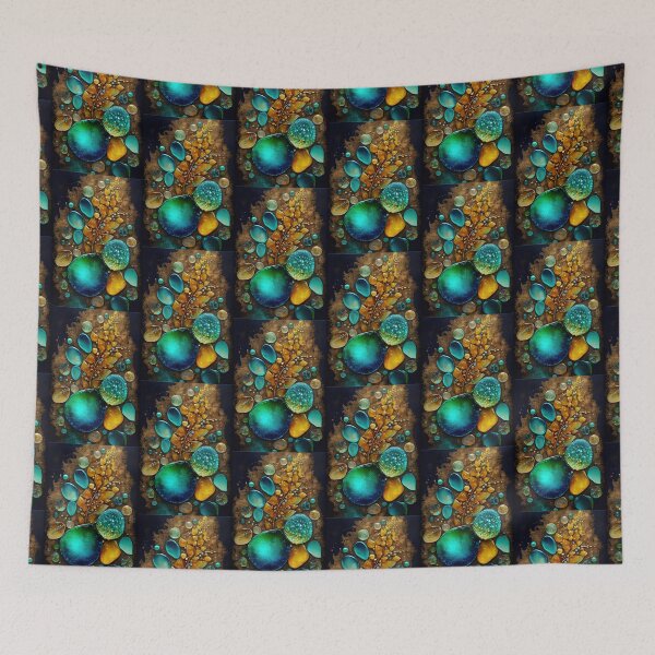 Item preview, Pointillism seaglass golden streams abstract designed and sold by Piotrek0001.
