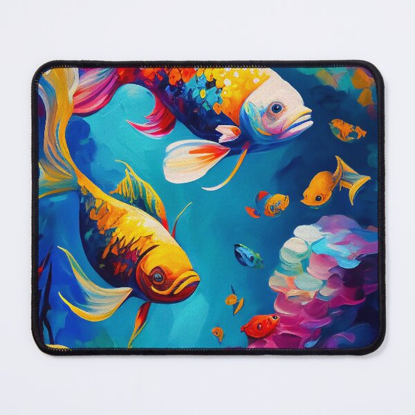 Artikelvorschau, Tropical Fish Vibrant Abstract Art | Palette Knife Oil Digital Painting entworfen und verkauft von VividViews.