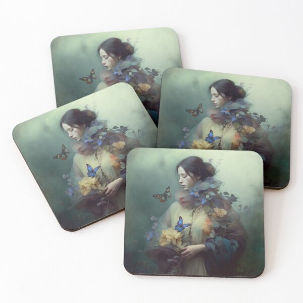 Item preview, Beautiful Fairy Girl with Butterfly and Flowers designed and sold by My-Magic-World.
