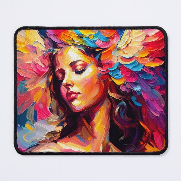 Artikelvorschau, Guardian Angel Goddess of Love Portrait | Palette Knife Oil Digital Painting entworfen und verkauft von VividViews.