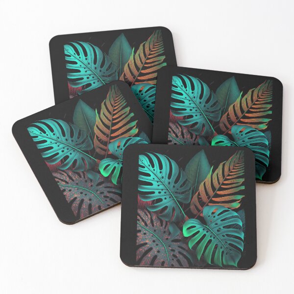 Item preview, Dark green tropical leaves colorful neon light designed and sold by MagicWardrobe.
