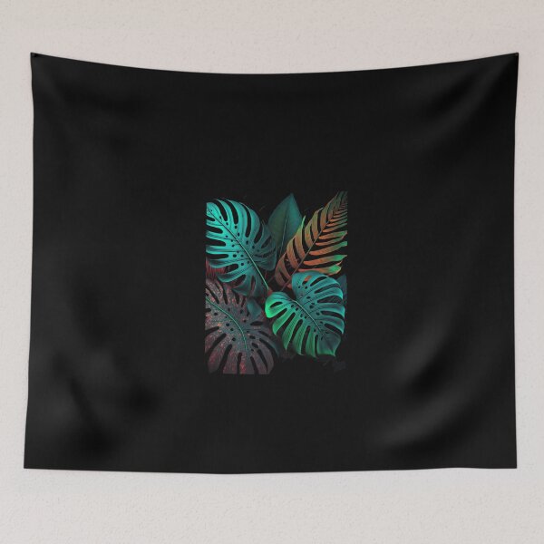 Aperçu de l'œuvre Feuilles tropicales vert foncé néon coloré créée et vendue par MagicWardrobe.