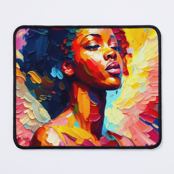 Artikelvorschau, African Goddess Portrait Guardian Angel | Palette Knife Oil Digital Painting entworfen und verkauft von VividViews.