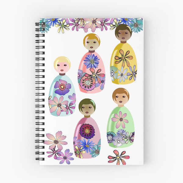 Item preview, Peg Dolls with Warm Flower Patterns designed and sold by Christina Bonnett.
