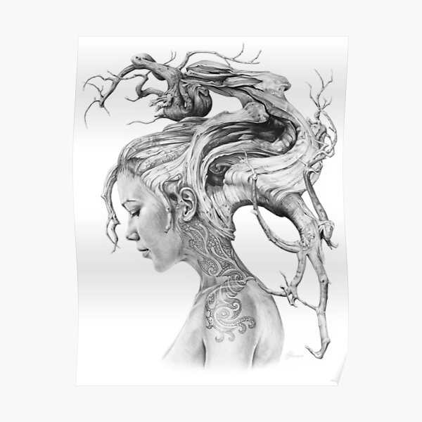Branch Tattoo Posters | Redbubble Gnarled Tree Tattoo