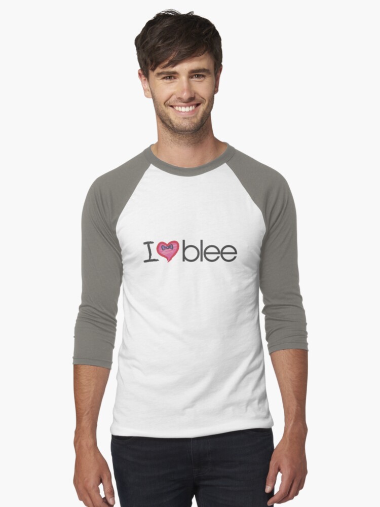 Thumbnail 1 of 3, Baseball ¾ Sleeve T-Shirt, I heart blee designed and sold by hellomaleka.