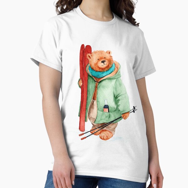 Artikel-Vorschau von Aquarellillustration eines Teddybären mit einer grünen Jacke mit einer Flasche Wein, designt und verkauft von MaryWatercolor.