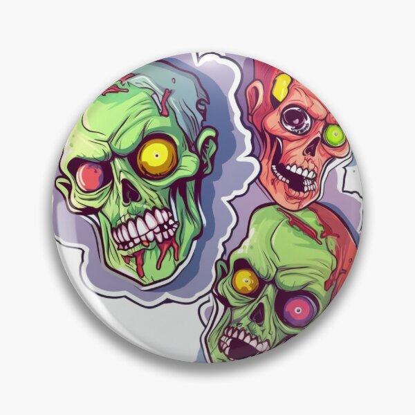 Item preview, Undead Ensemble: Zombie Heads Sticker Collection for Frighteningly Fun Flair! designed and sold by DreamyArtCo.