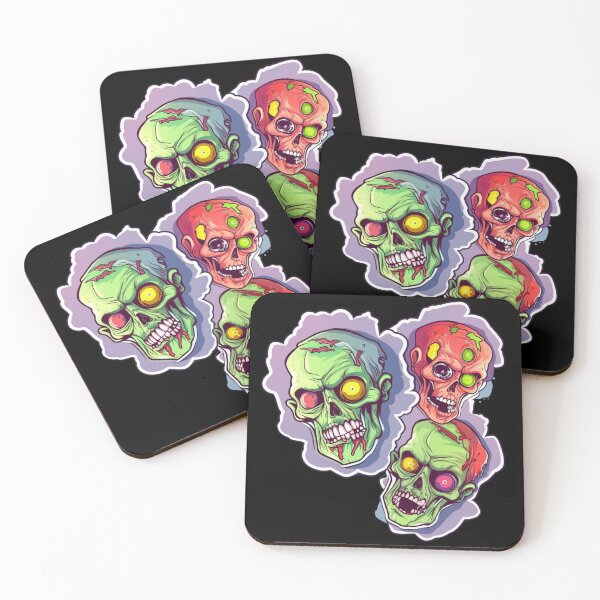 Item preview, Undead Ensemble: Zombie Heads Sticker Collection for Frighteningly Fun Flair! designed and sold by DreamyArtCo.